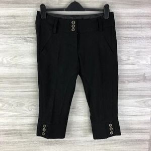 VERTIGO Paris Womens Capris Pants Bottoms 3 Three Button Detail Sz 6